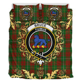 Bruce Hunting Tartan Crest Bedding Set - Golden Thistle Style